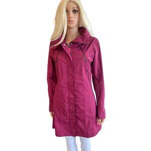 Kuhl Women's Joni Waterproof Trench Jacket Vino Pink Plum Small Rain Hood**